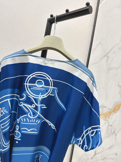 Herm NEW print silk dress