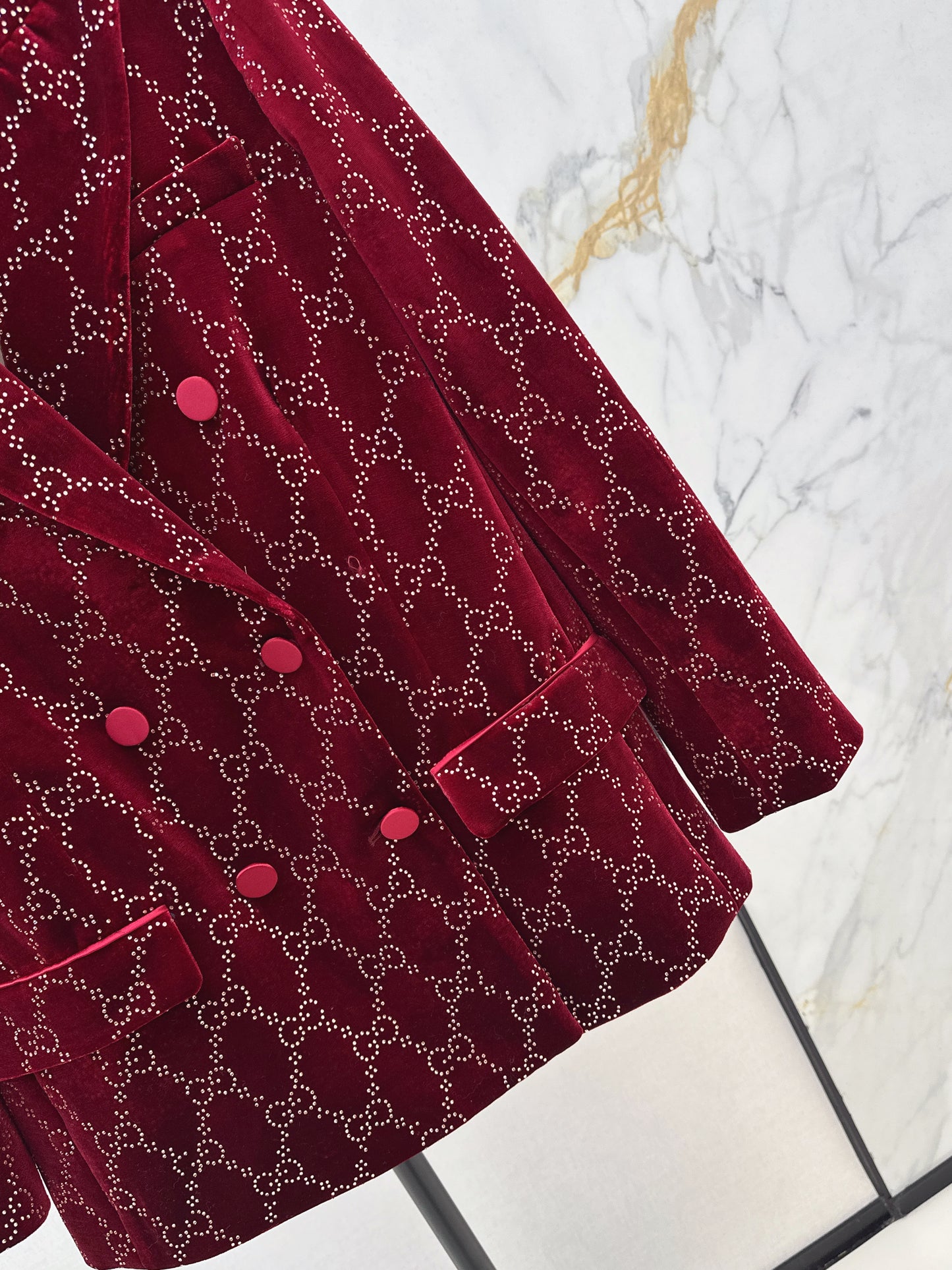 Guc NEW rhinestone velvet blazer