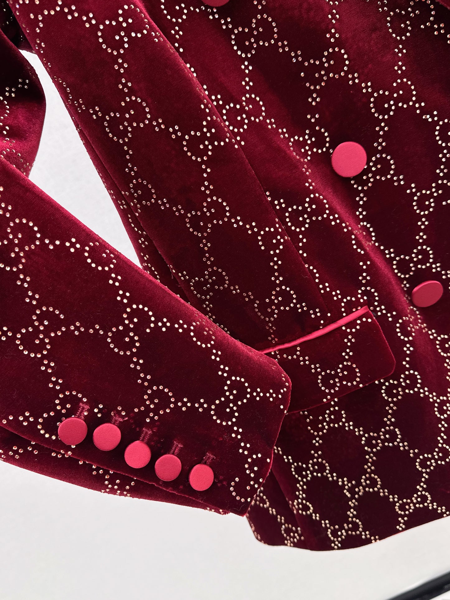 Guc NEW rhinestone velvet blazer
