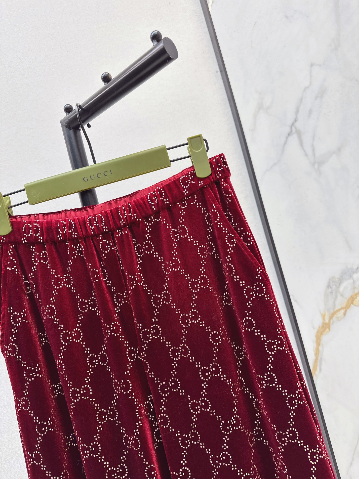 Guc NEW rhinestone suit pants