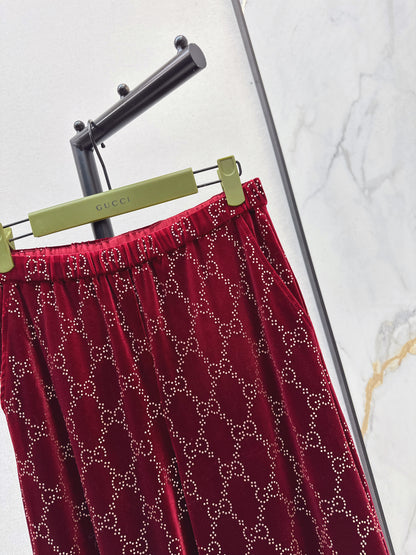 Guc NEW rhinestone suit pants