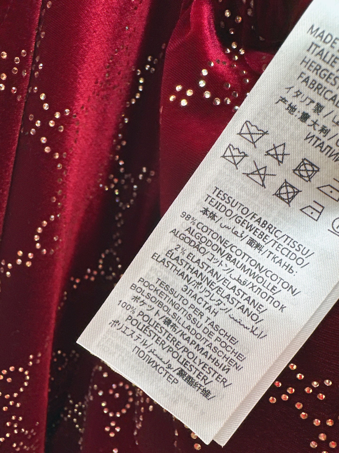 Guc NEW rhinestone suit pants