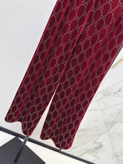 Guc NEW rhinestone suit pants