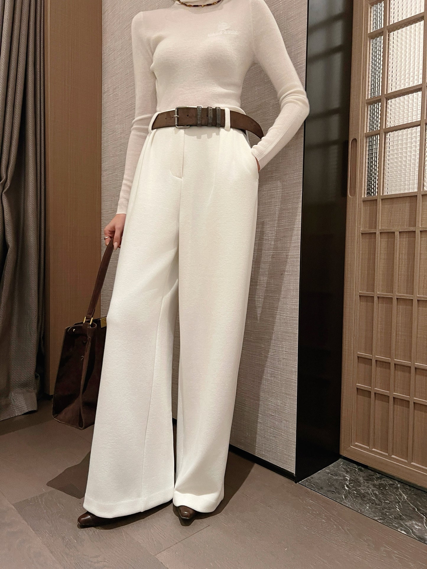 Ral NEW straight pants with belted