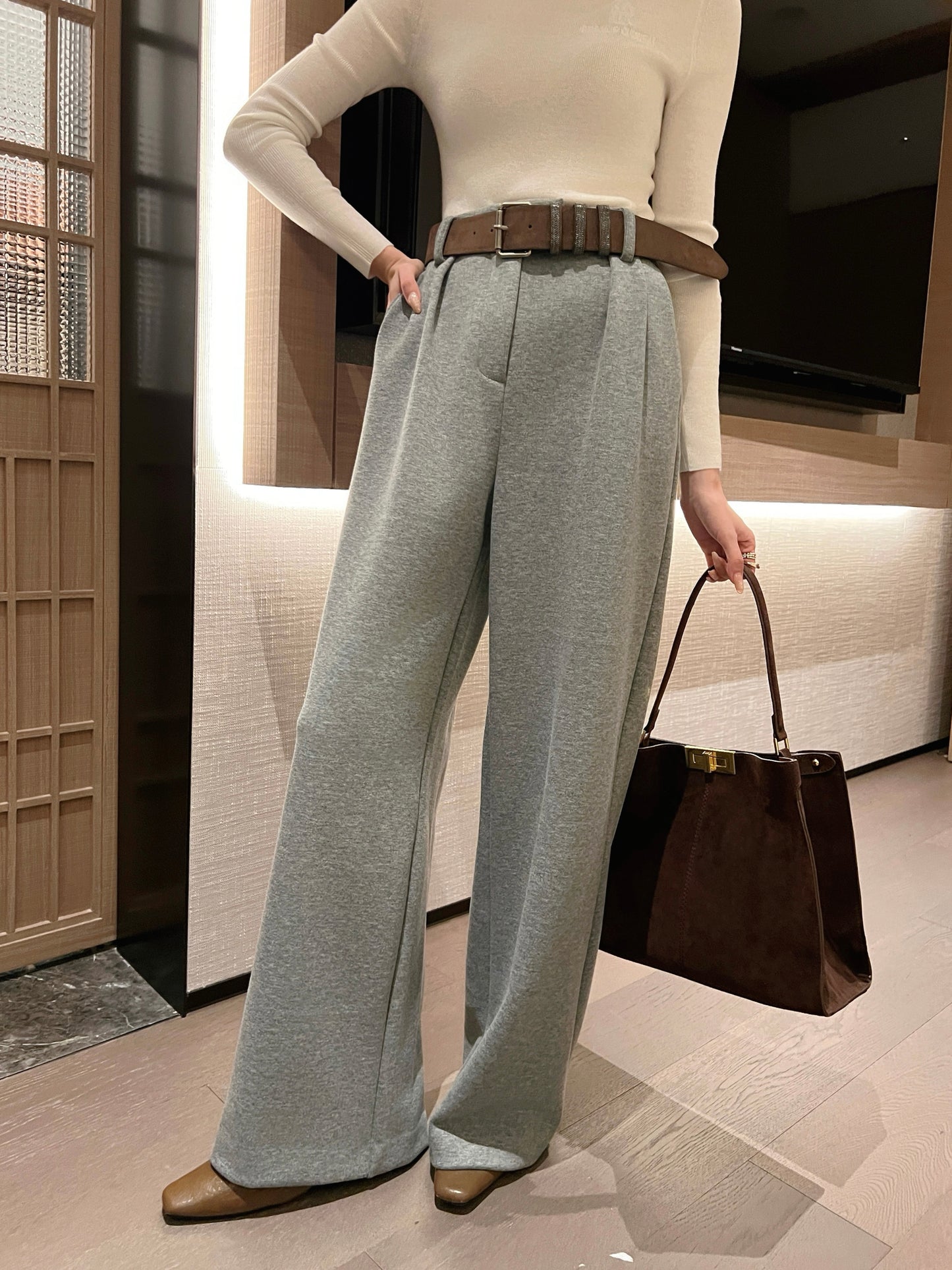 Ral NEW straight pants with belted