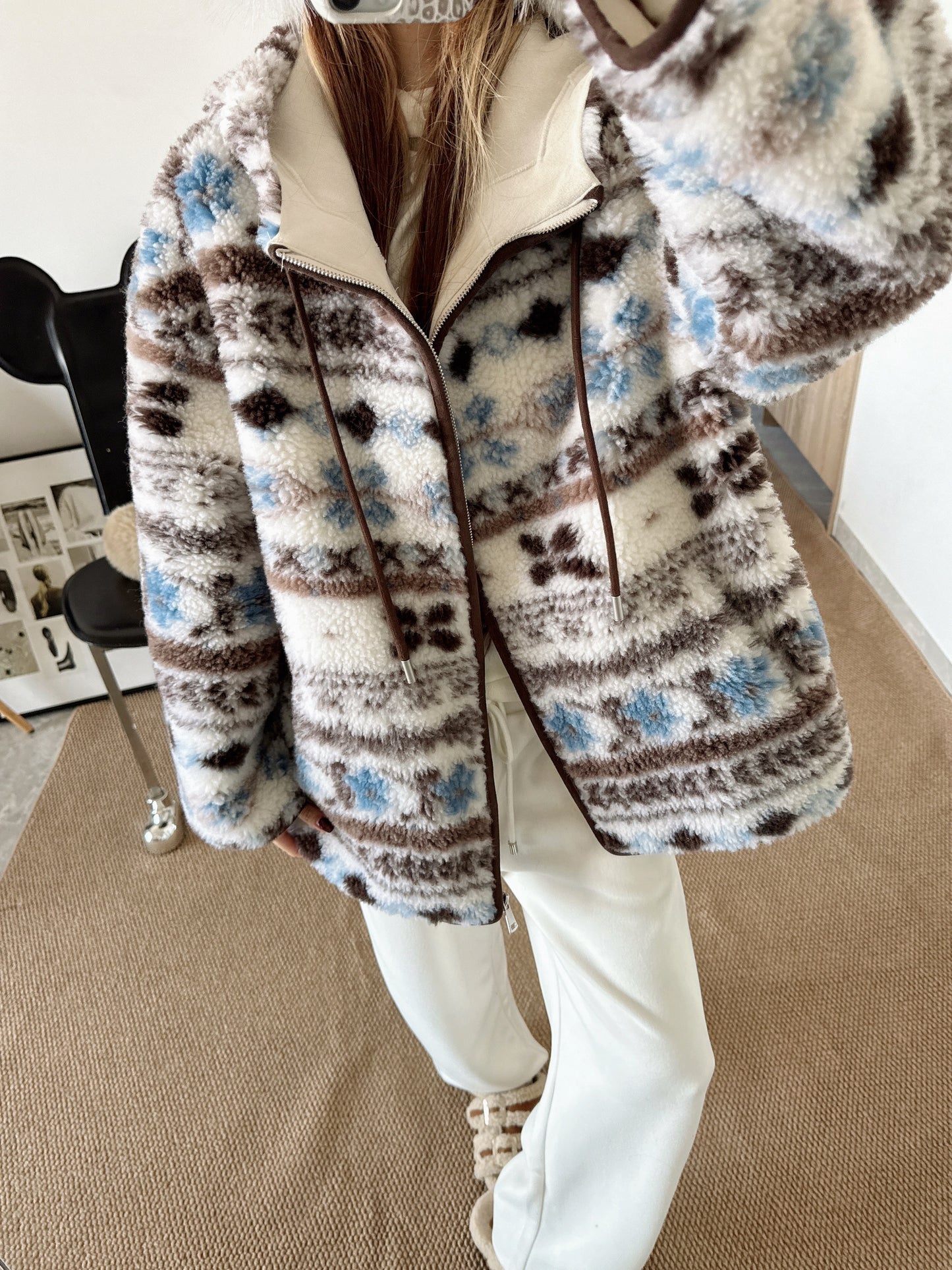 Loro NEW fair isle fleece jacket