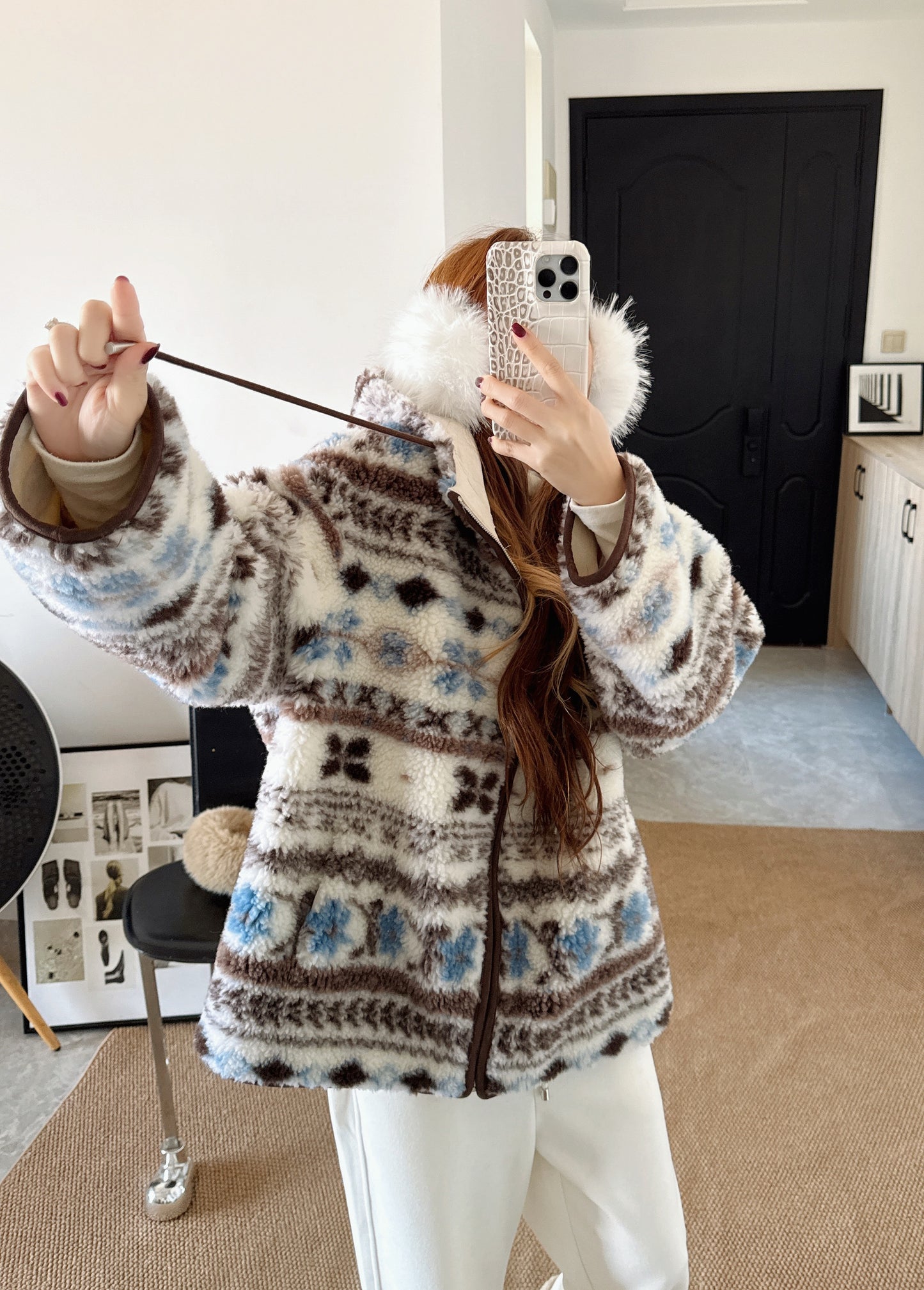 Loro NEW fair isle fleece jacket