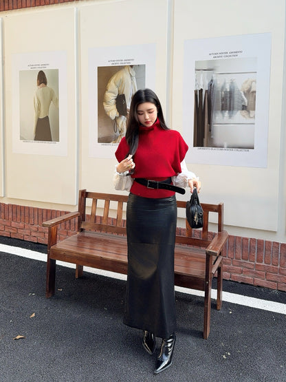 Brun NEW sleeveless sweater with belted