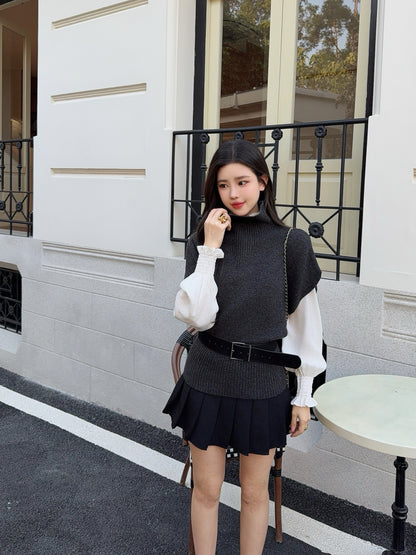 Brun NEW sleeveless sweater with belted