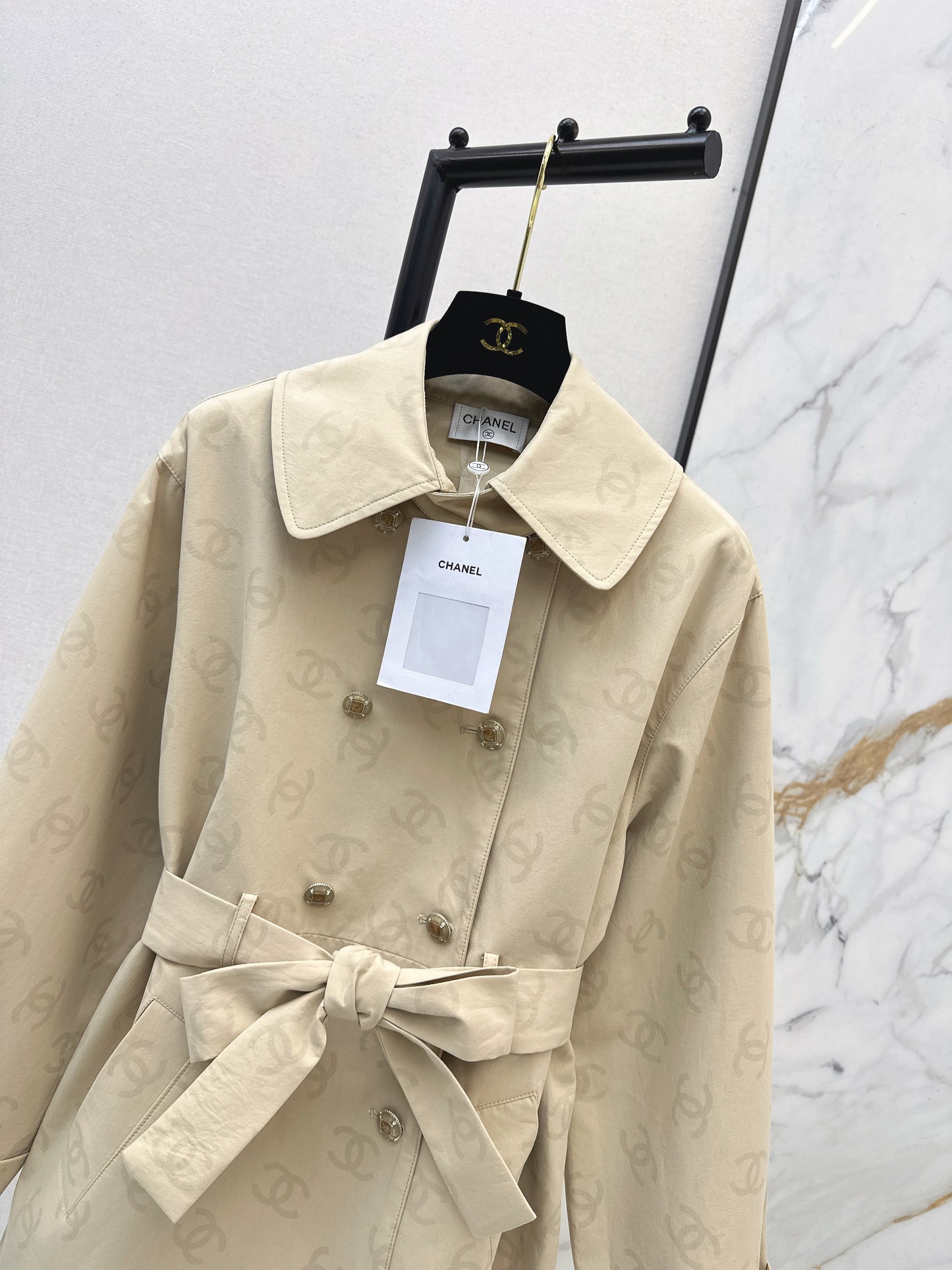 Chan NEW jacquard trench coat