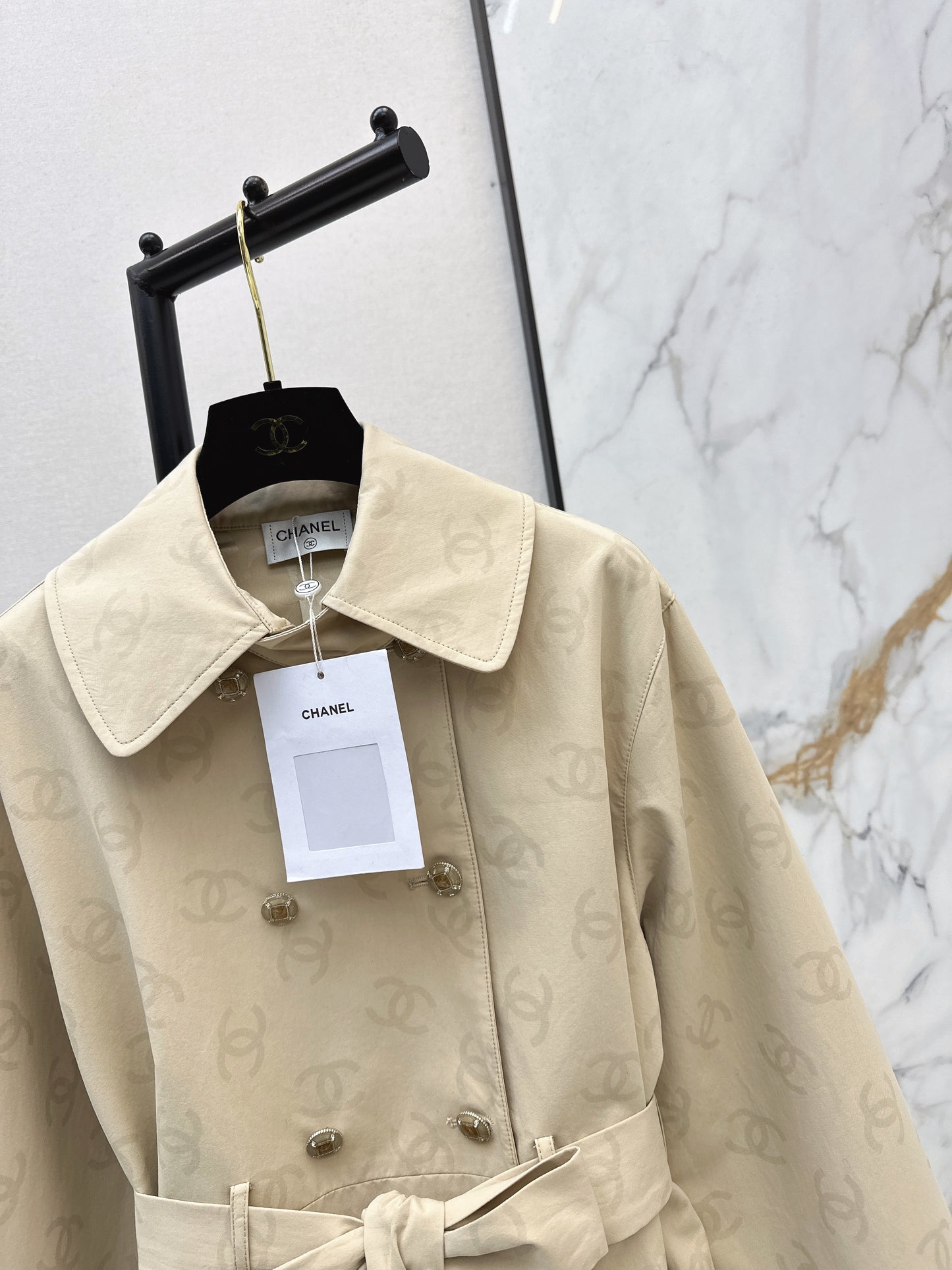 Chan NEW jacquard trench coat