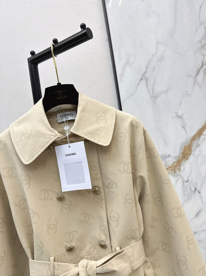 Chan NEW jacquard trench coat