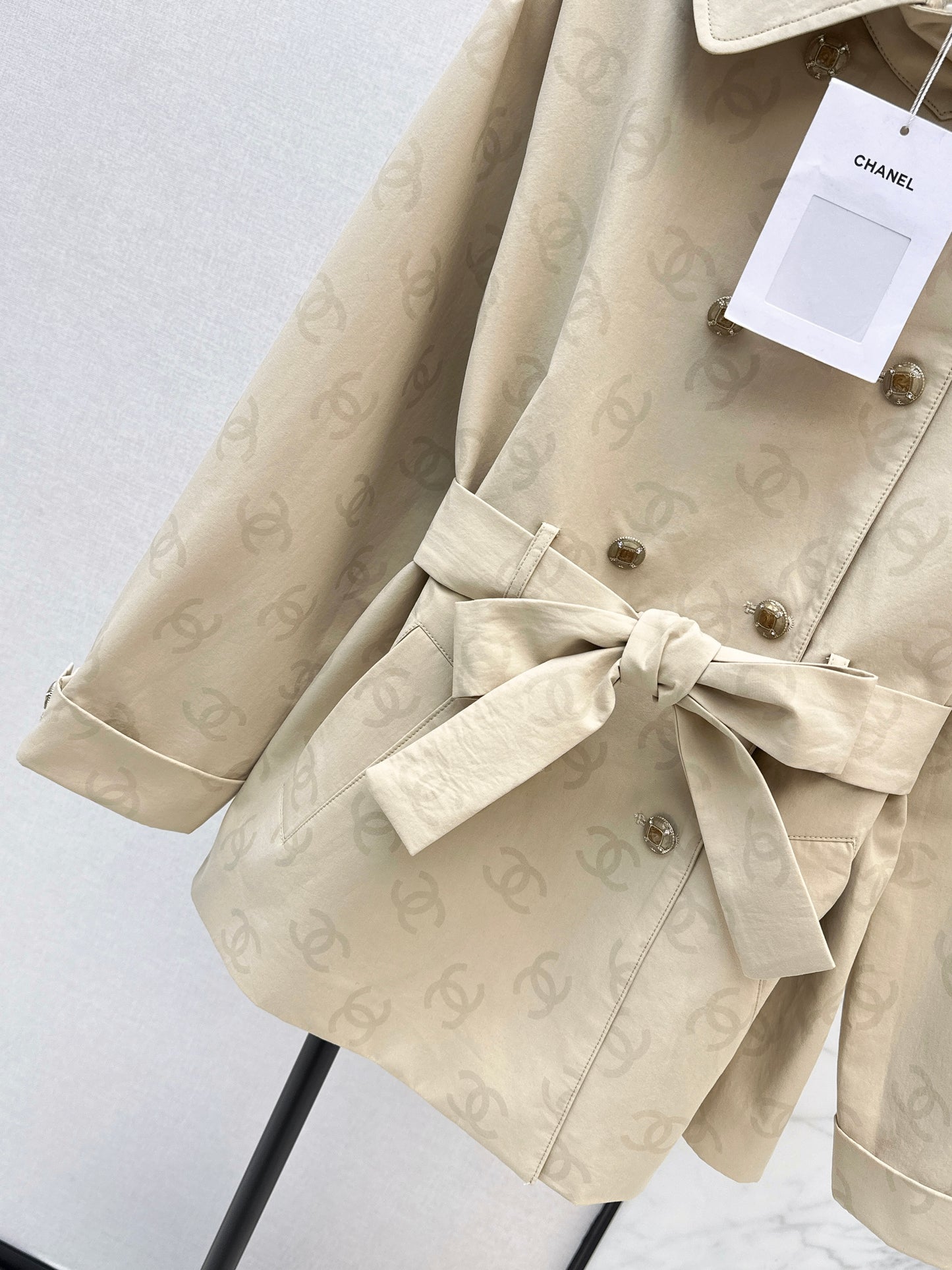 Chan NEW jacquard trench coat