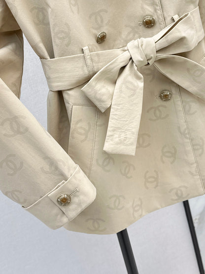 Chan NEW jacquard trench coat