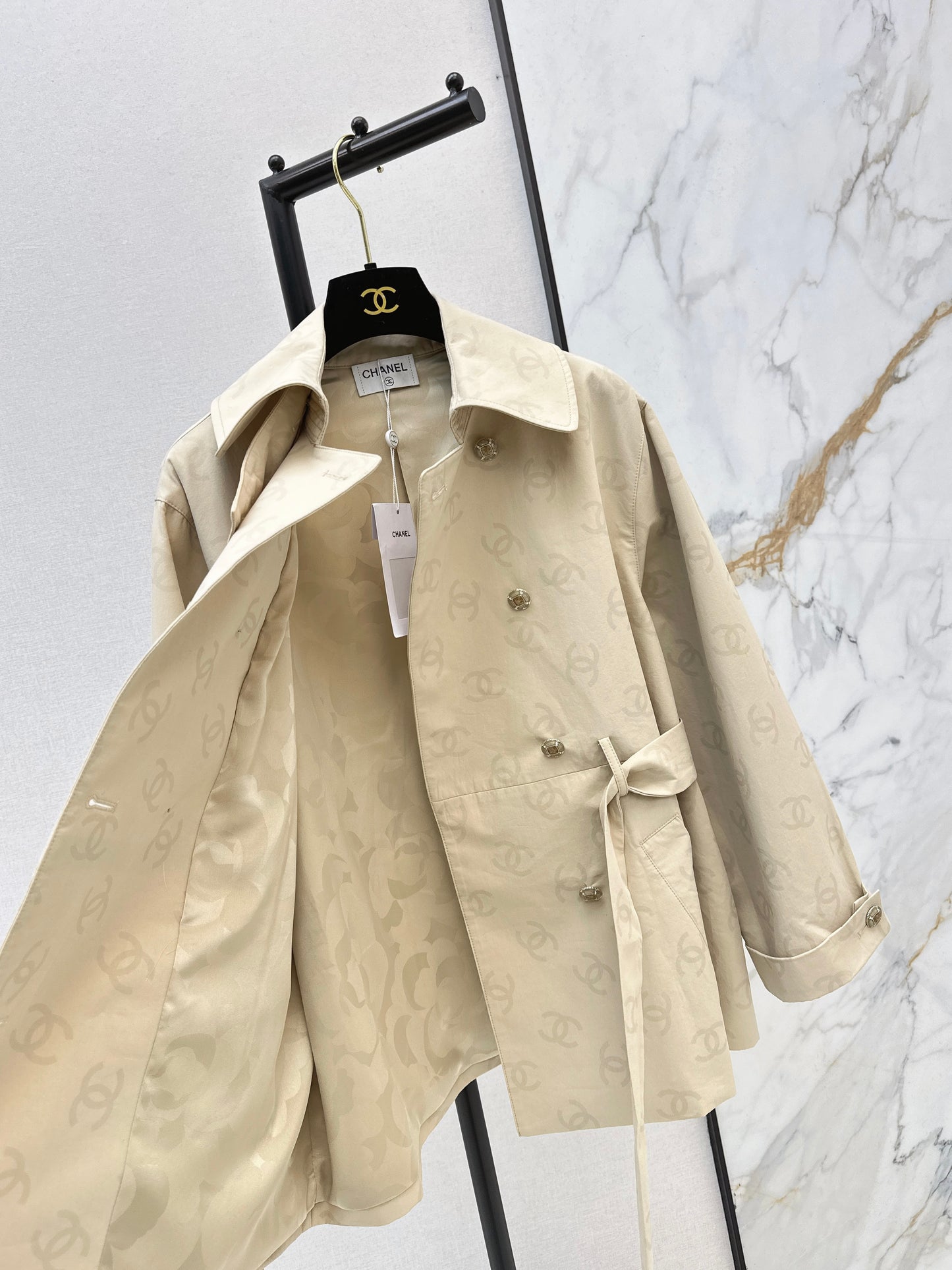 Chan NEW jacquard trench coat