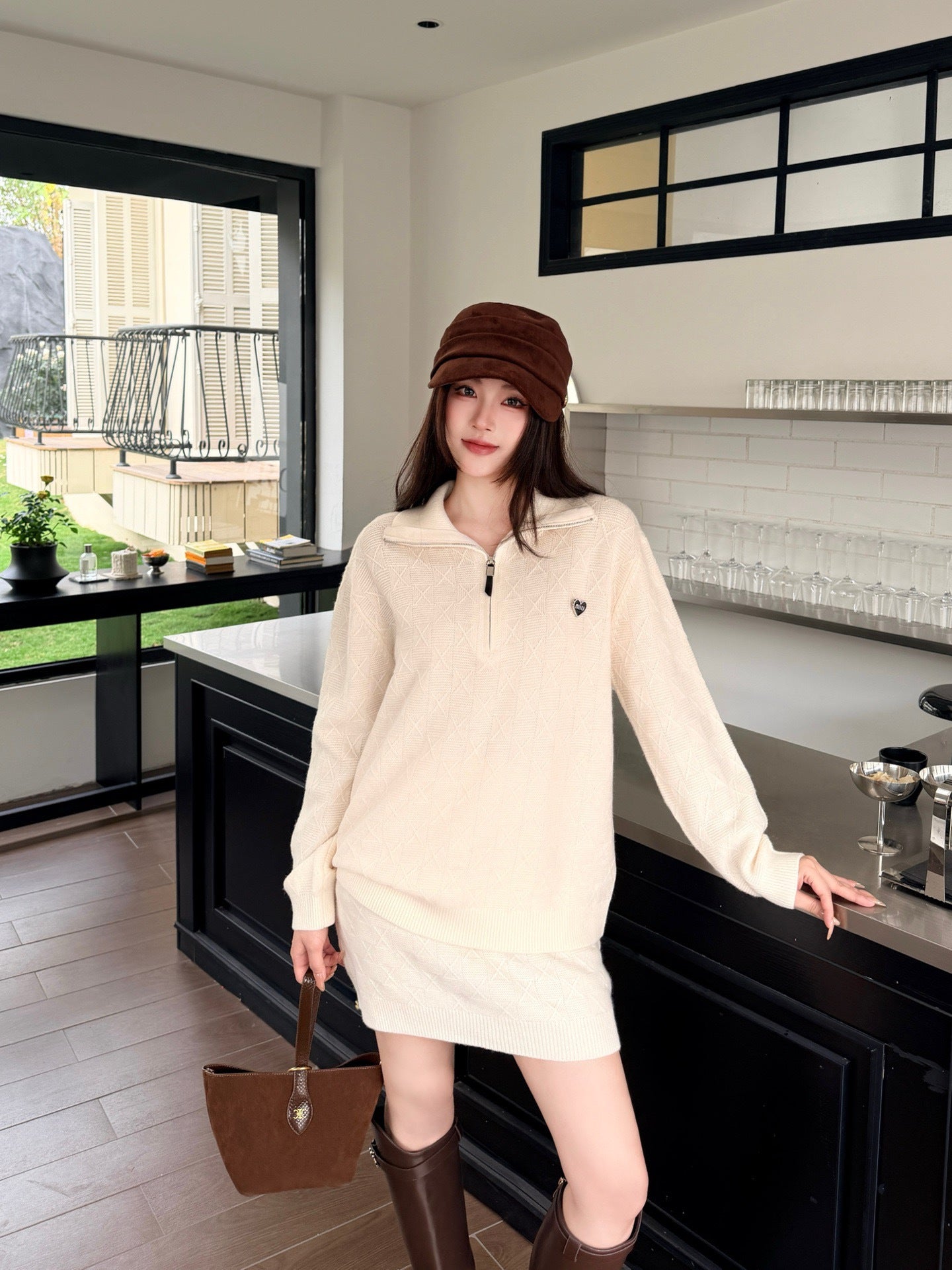 Miu NEW Jacquard knit suit