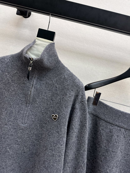 Miu NEW Jacquard knit suit