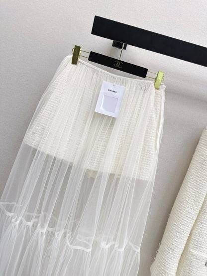 Chan NEW woven short+mesh skirts