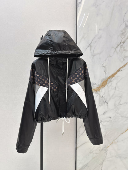 Louis NEW Hooded color-block zip-up jacket