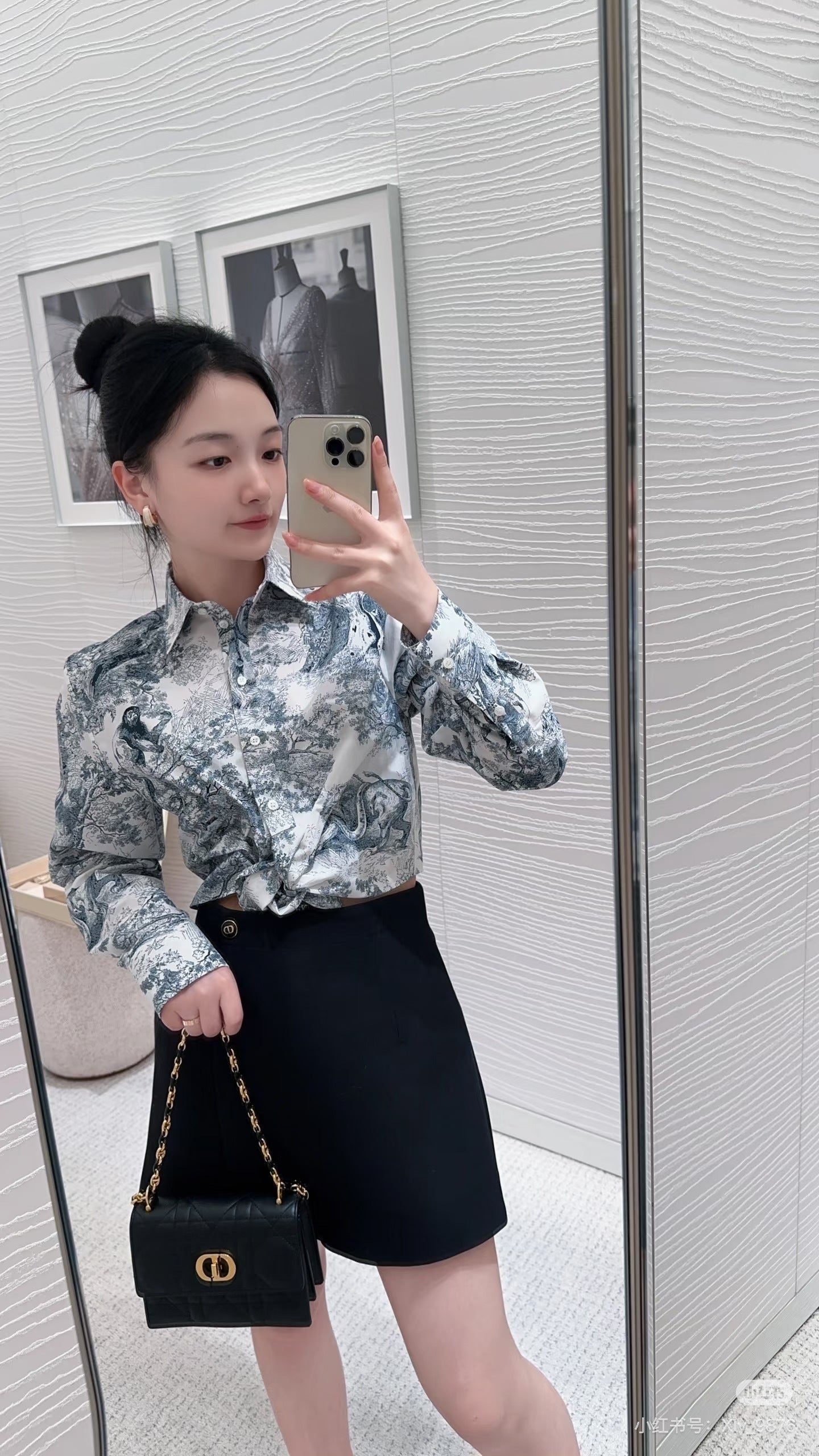 CD NEW cropped tie-front shirt