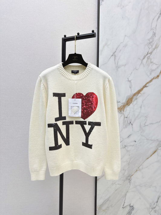 Chan NEW Sequined knitted sweater