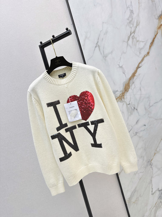 Chan NEW Sequined knitted sweater