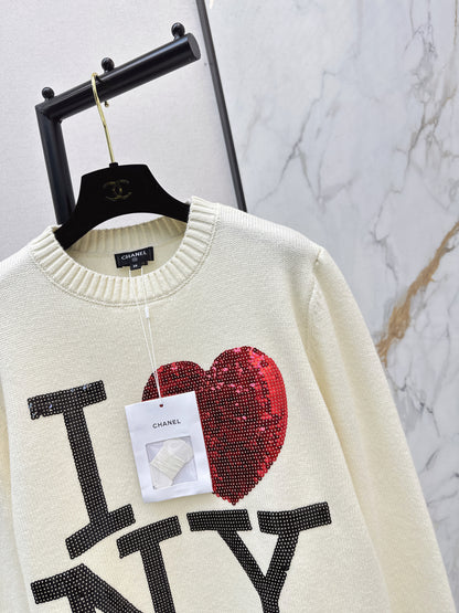Chan NEW Sequined knitted sweater