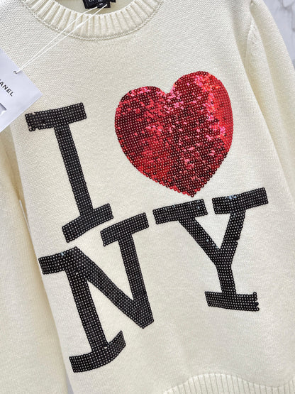 Chan NEW Sequined knitted sweater