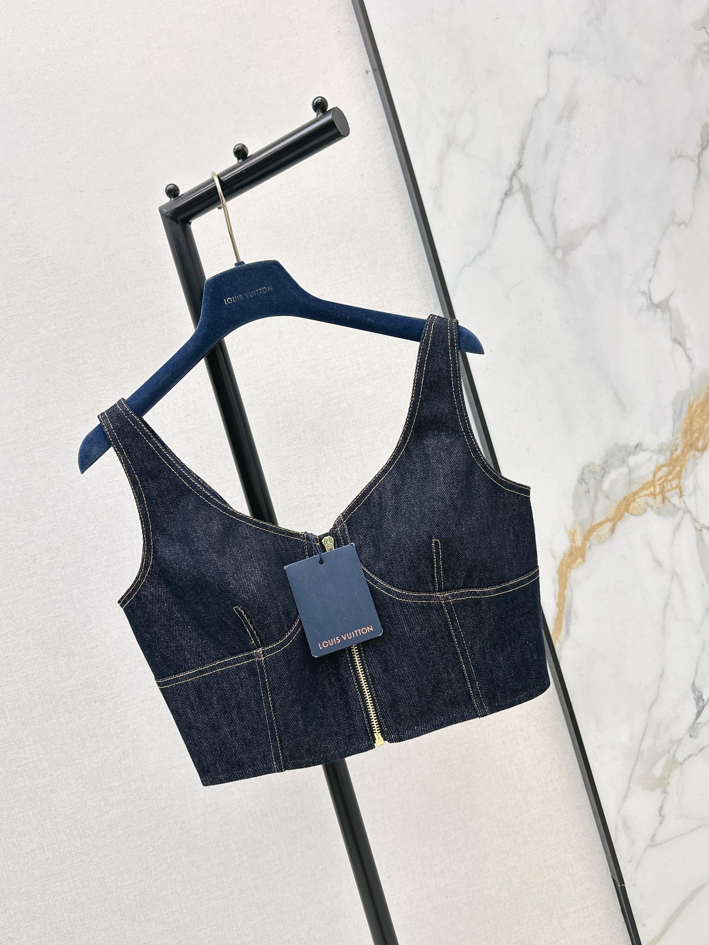 Louis NE zip-up denim vest