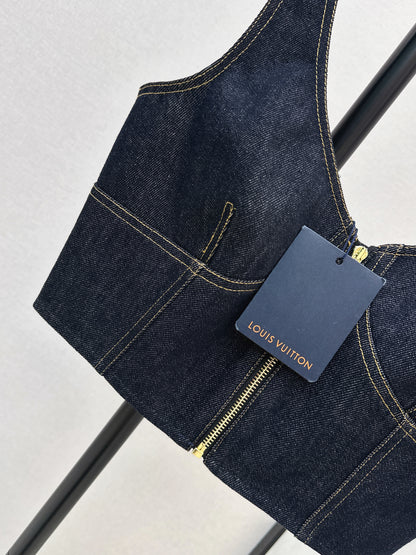 Louis NE zip-up denim vest