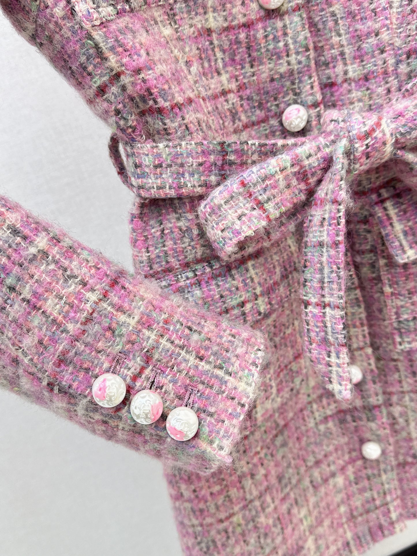 Chan NEW check tweed coat dress