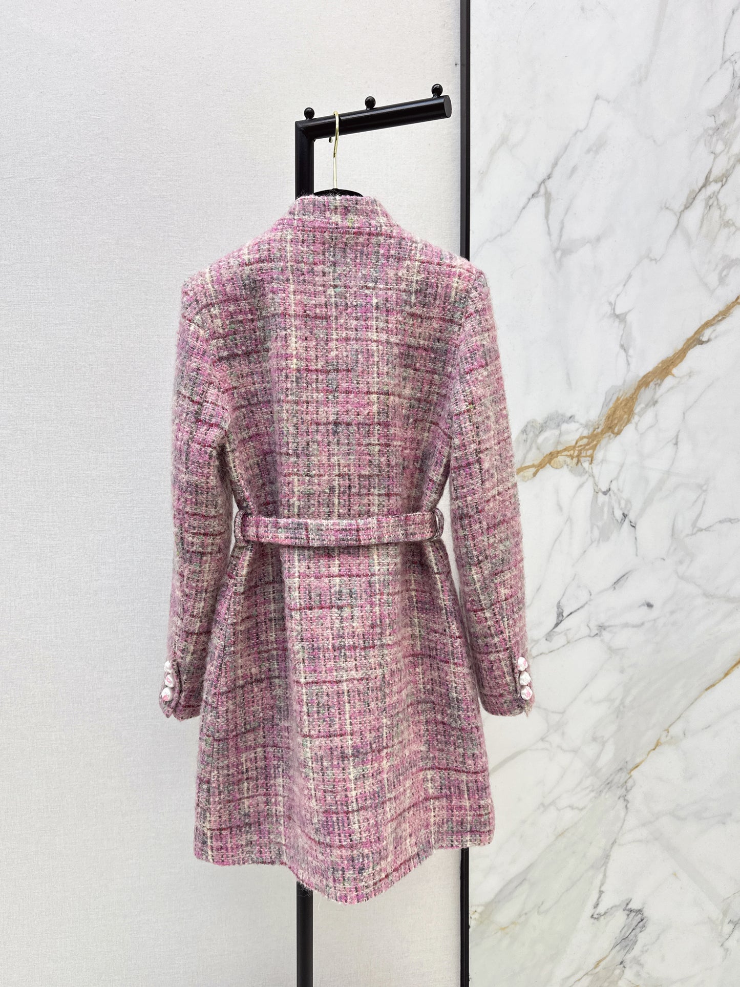 Chan NEW check tweed coat dress