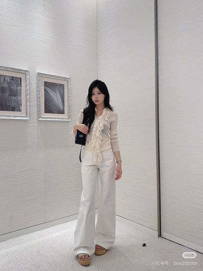 CD NEW detachable lace collar cardigan