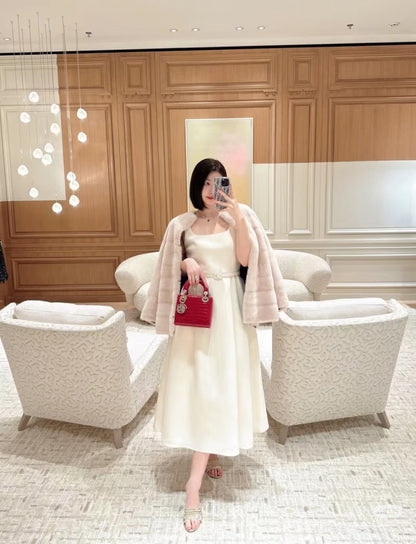 CD NEW classic sleeveless belted dress