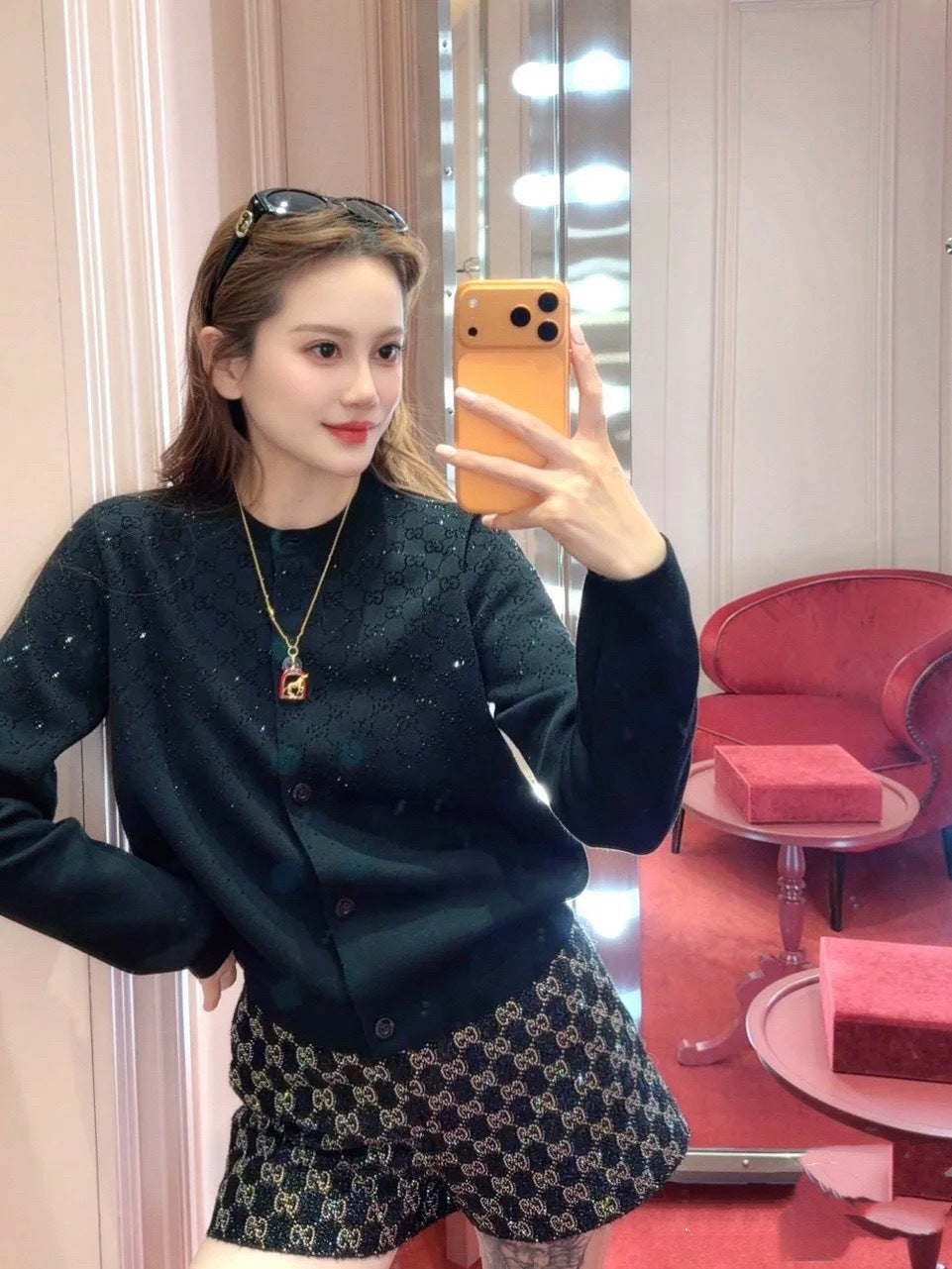 Guc NEW rhinestone cardigan