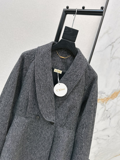 Chol NEW ruffle-hem belted jacket