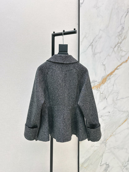 Chol NEW ruffle-hem belted jacket