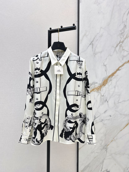 Herm NEW print silk shirts