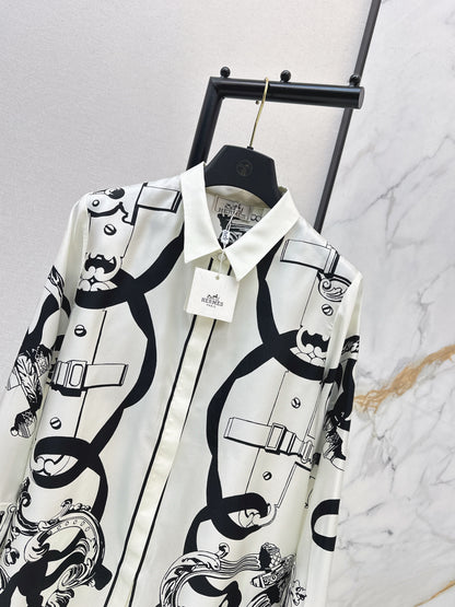 Herm NEW print silk shirts