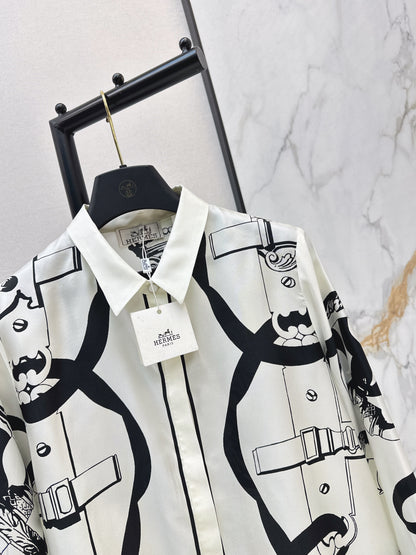 Herm NEW print silk shirts