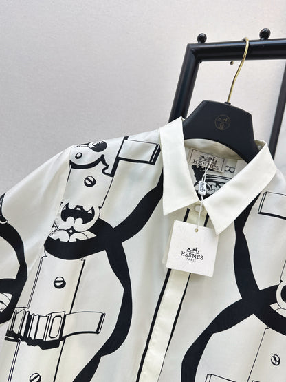 Herm NEW print silk shirts