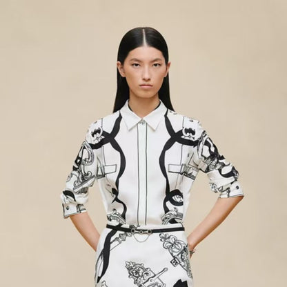 Herm NEW print silk shirts