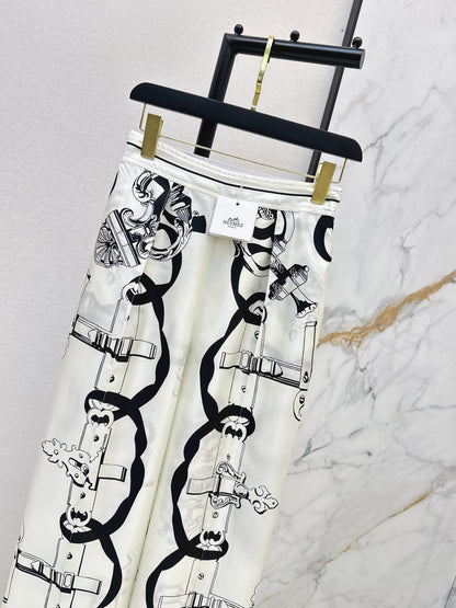 Herm NEW print silk pants