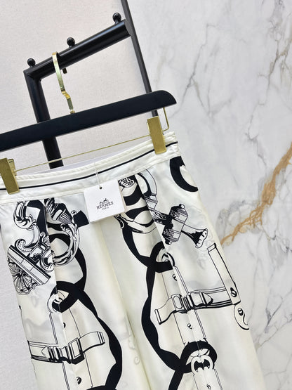 Herm NEW print silk pants