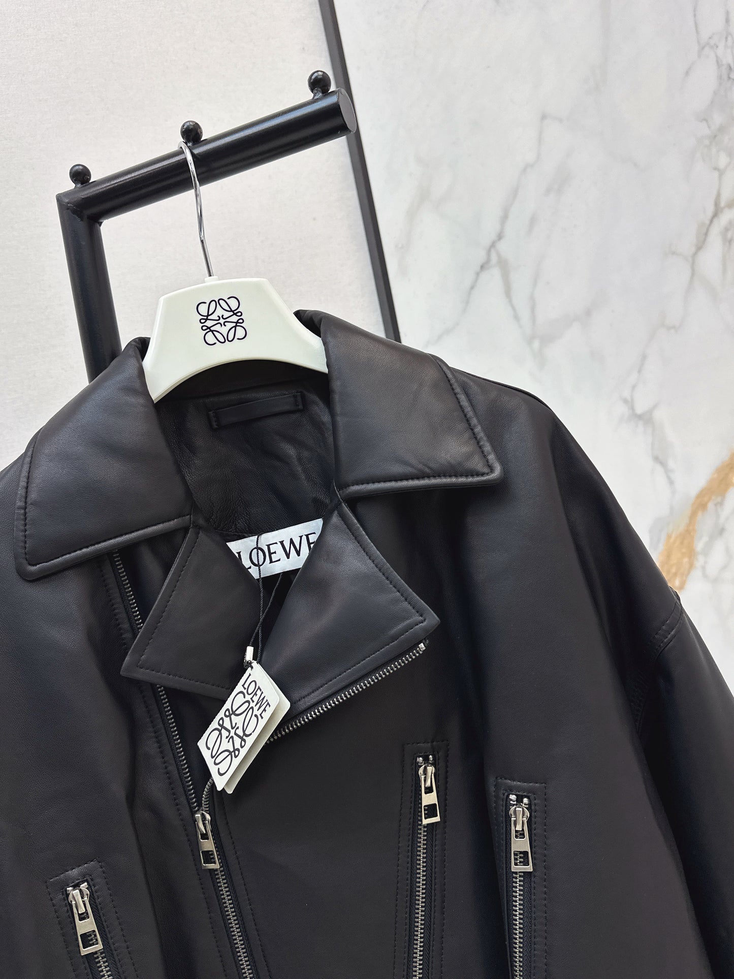 Loe NEW leather down jacket