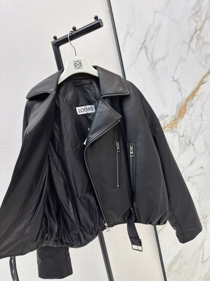 Loe NEW leather down jacket