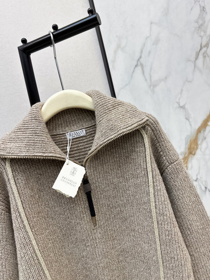Brun NEW zip-up sweater