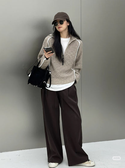 Brun NEW zip-up sweater