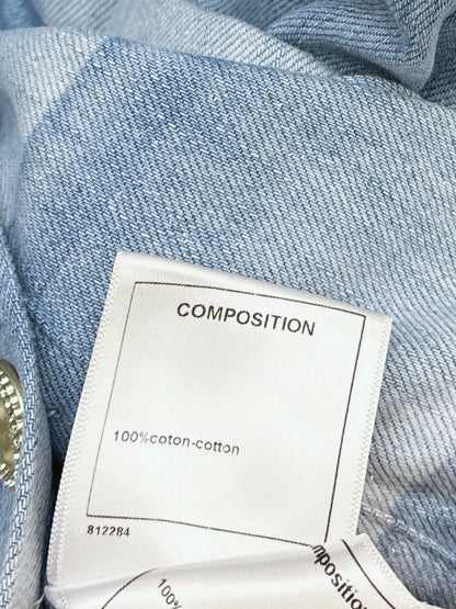 Chan NEW  laser-washed stripeddenim jacket