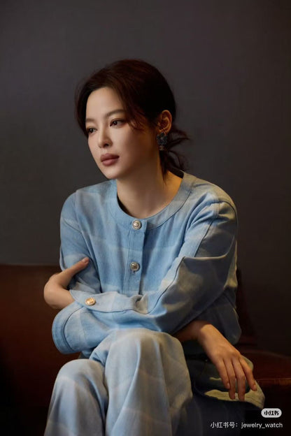 Chan NEW  laser-washed stripeddenim jacket